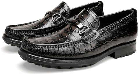 Ostrich Print Loafer Pair