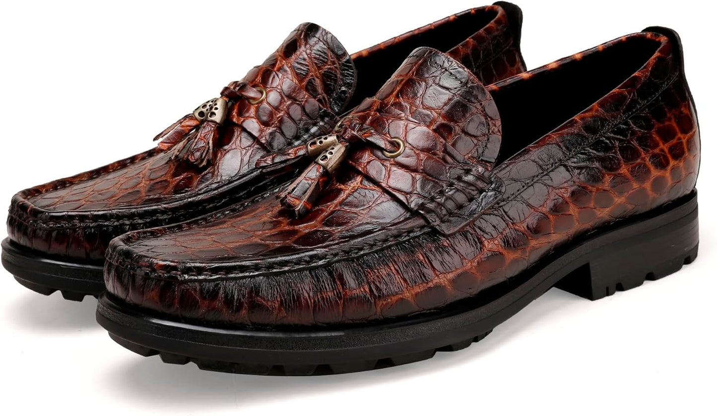 Men's Crocodile Tassel Loafer Full View