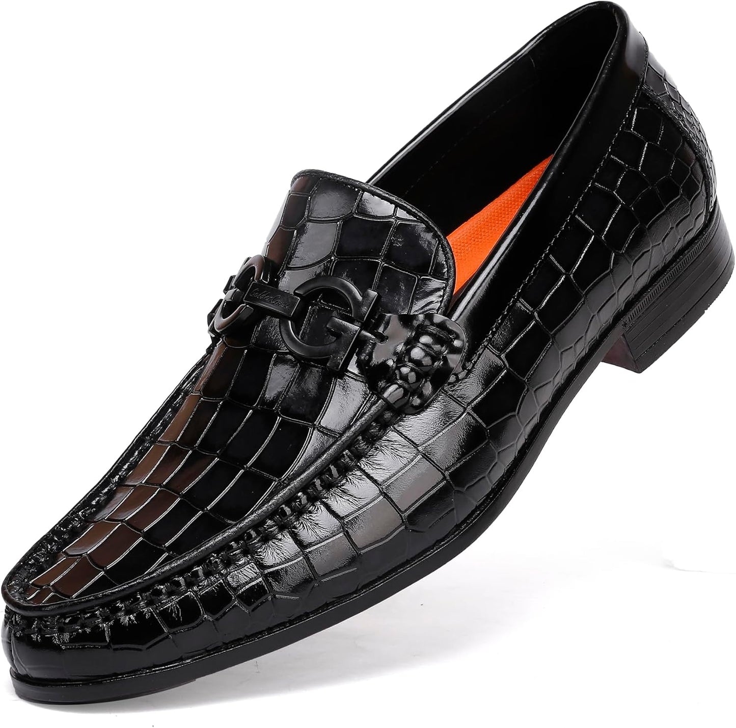 Gold Alligator Loafer Pair