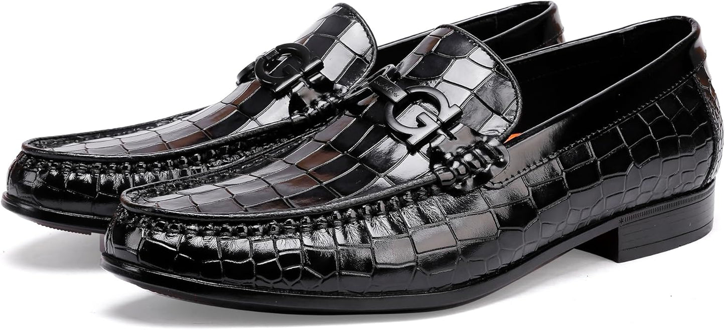 Gold Alligator Loafer Pair