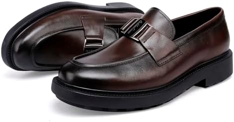 Black Buckle Dress Loafer Full View