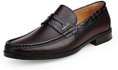 Men's Cowhide Crocodile Print Driving Loafer