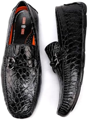 Black Alligator Moccasin Top