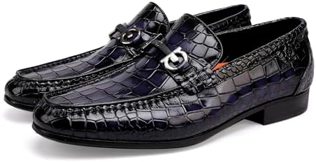 Men's Red Alligator Print Buckle Penny Loafer