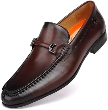Men's Black Classic Leather Buckle Dress Loafer