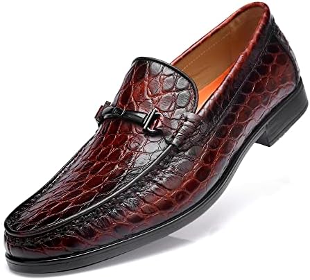 Men's Leather Buckle Slip-On Penny Loafer Black