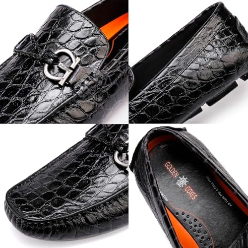 Black Alligator Moccasin Side View