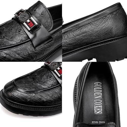 Blue Ostrich Loafer Side View