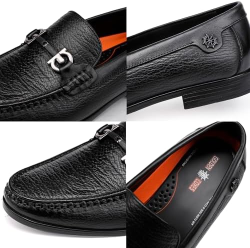 Men's Metal Buckle Dress Shoes Side View