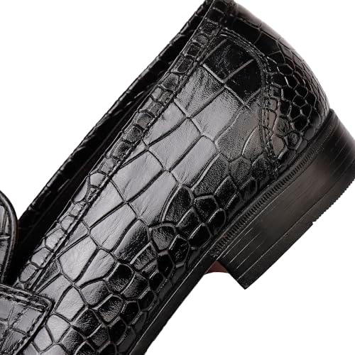 Black Crocodile Loafer Top