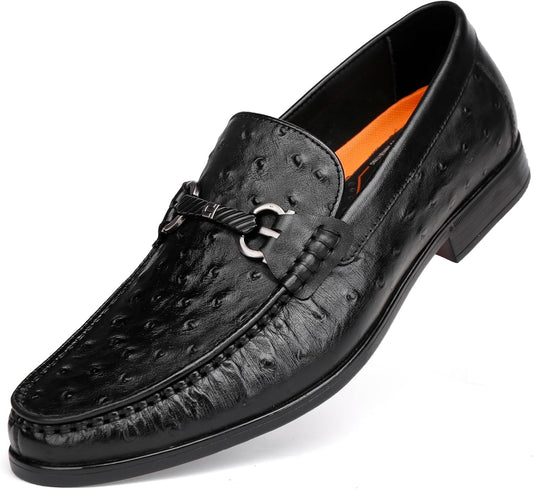 Men's Alligator Print Buckle Dress Loafer Brown