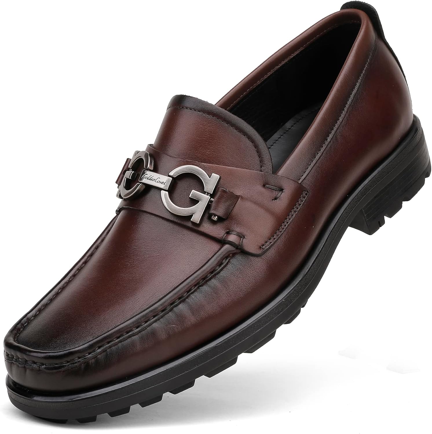 Men's Black Crocodile Print Leather Penny Loafer
