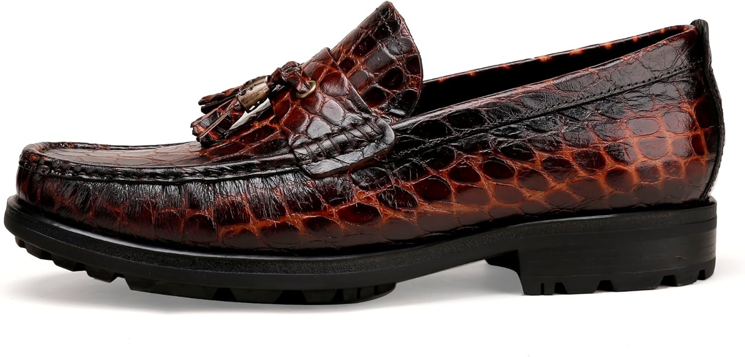 Men's Crocodile Tassel Loafer Top View