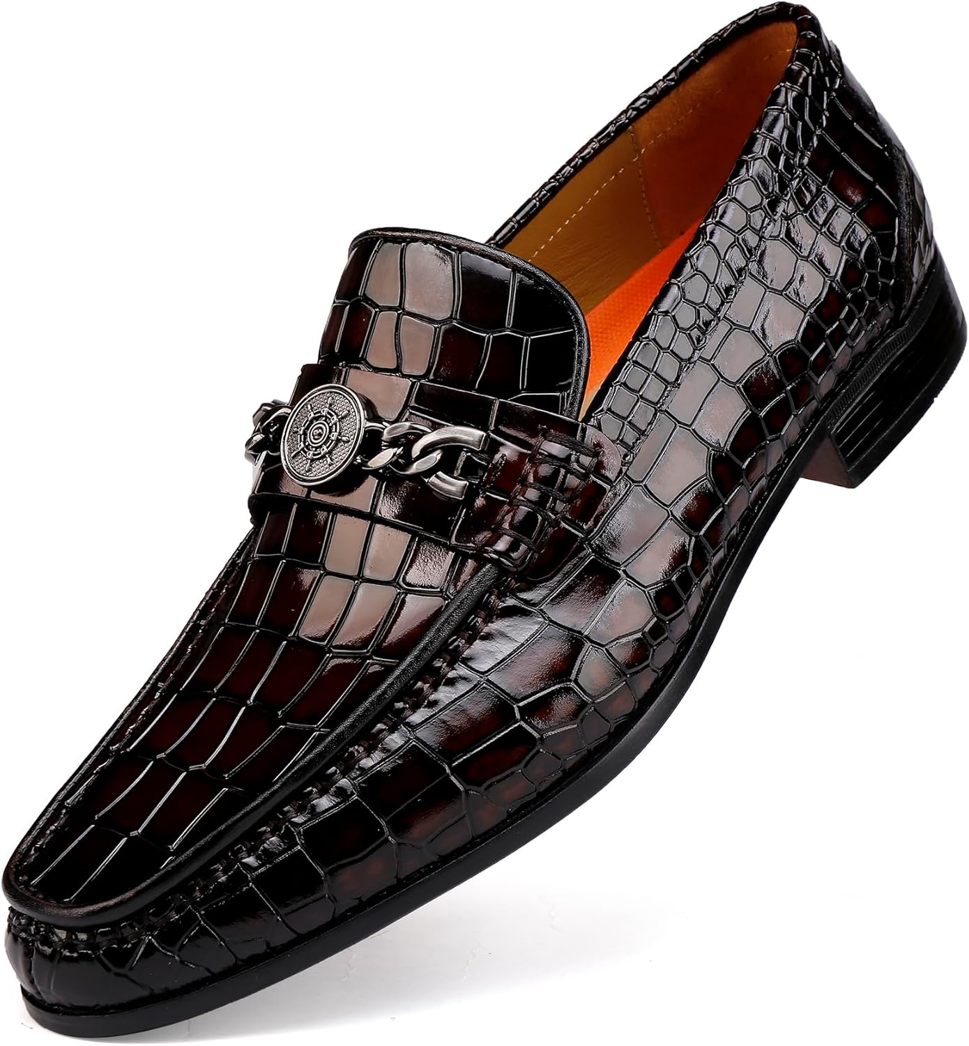 Crocodile Print Loafer Pair