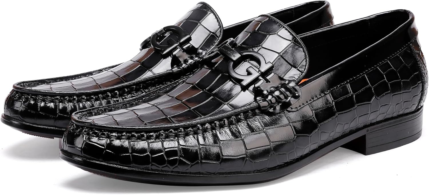 Gold Alligator Loafer Pair