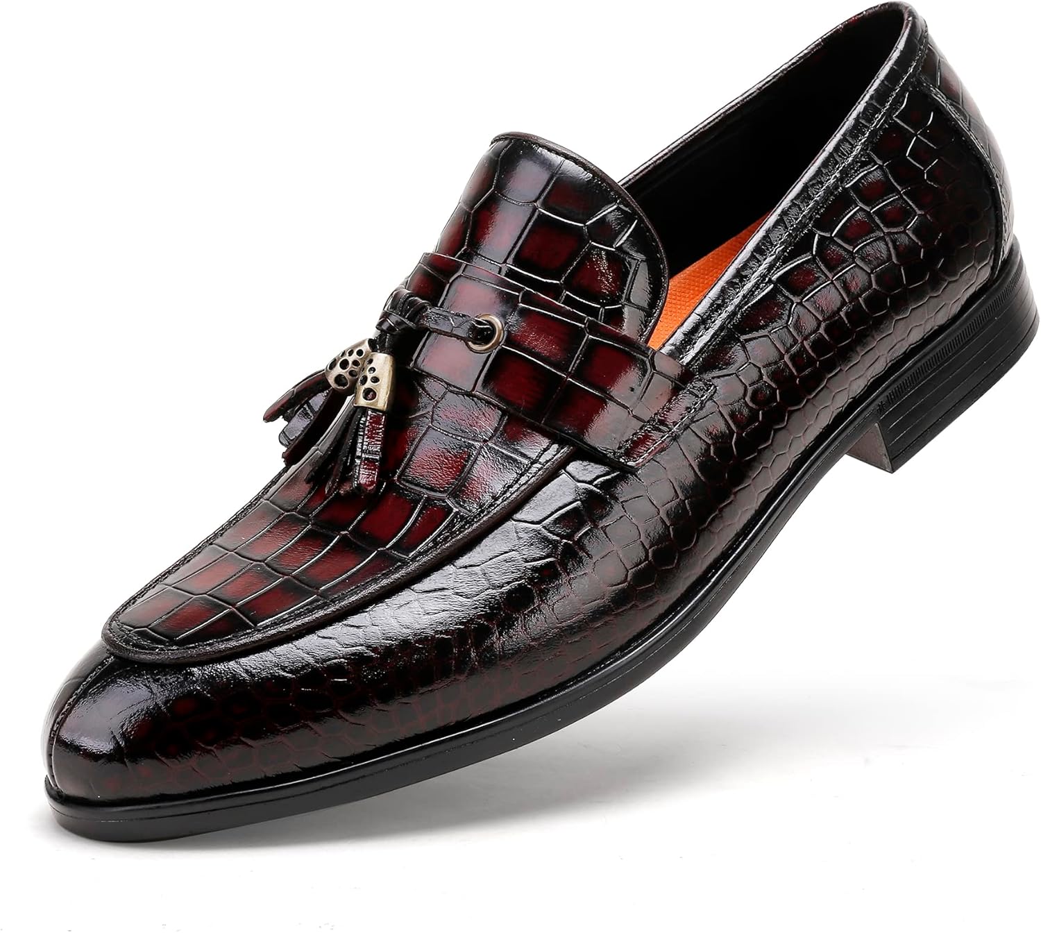 Men's Genuine Leather Tassel Loafer Wine