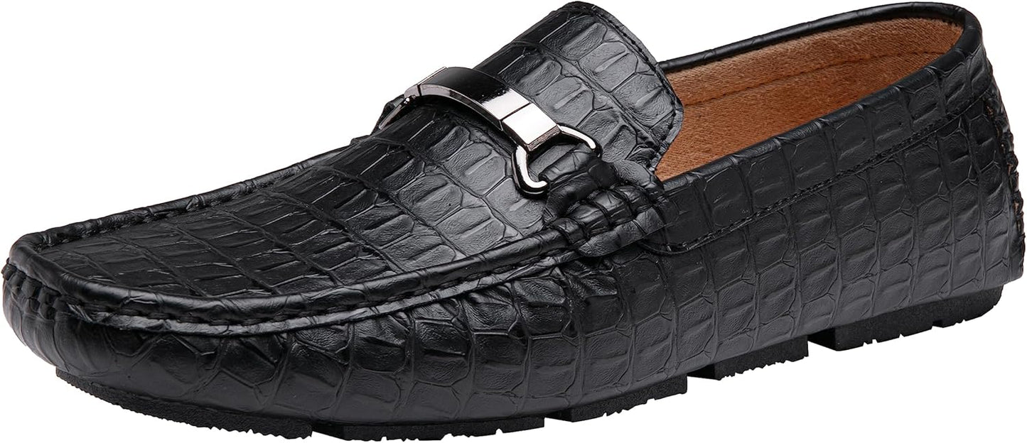 Men's Genuine Leather Luxury Printed Dress Loafer