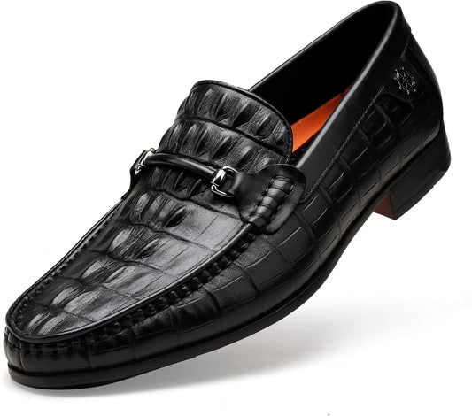 Men's Genuine Leather Buckle Penny Loafer Brown