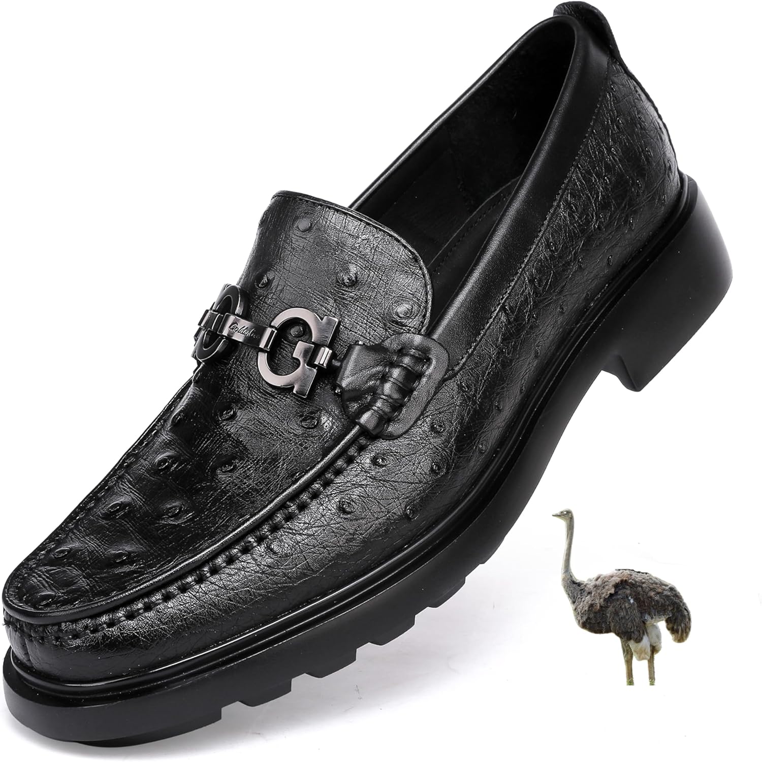 Men's Luxury Alligator Print Buckle Loafer Black