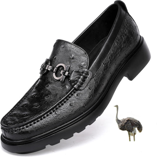 Men's Luxury Alligator Print Buckle Loafer Black