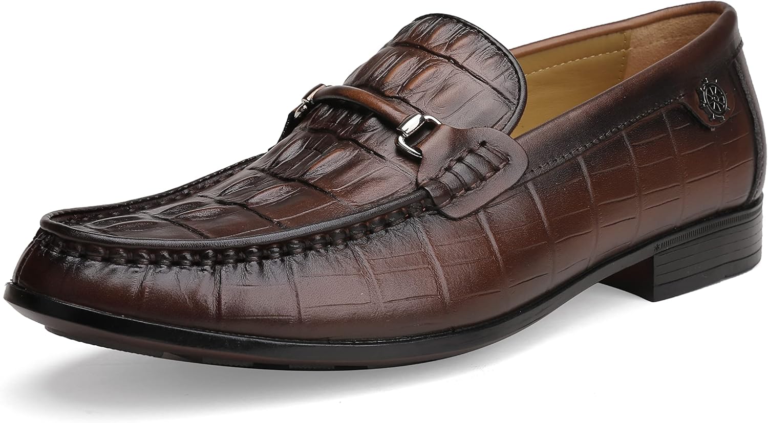 Men's Premium Crocodile Print Leather Slip-On Loafer