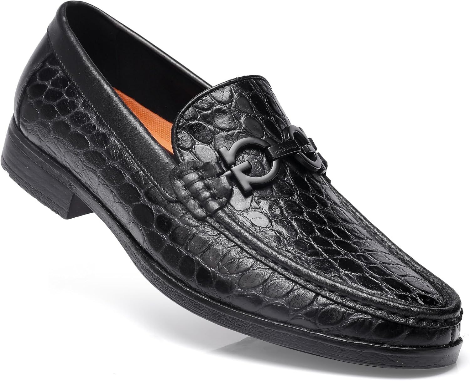 Men's Crocodile Print Buckle Penny Loafer