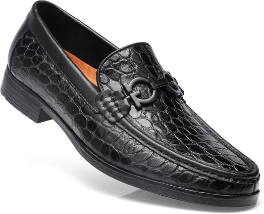 Men's Crocodile Print Buckle Penny Loafer