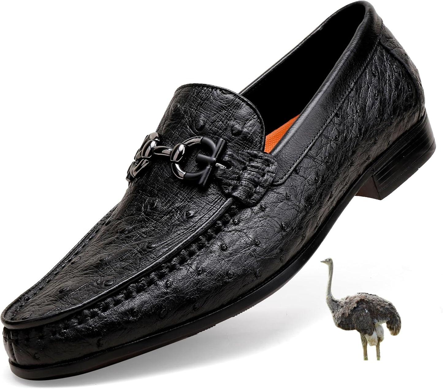 Men's Black Alligator Print Penny Loafer