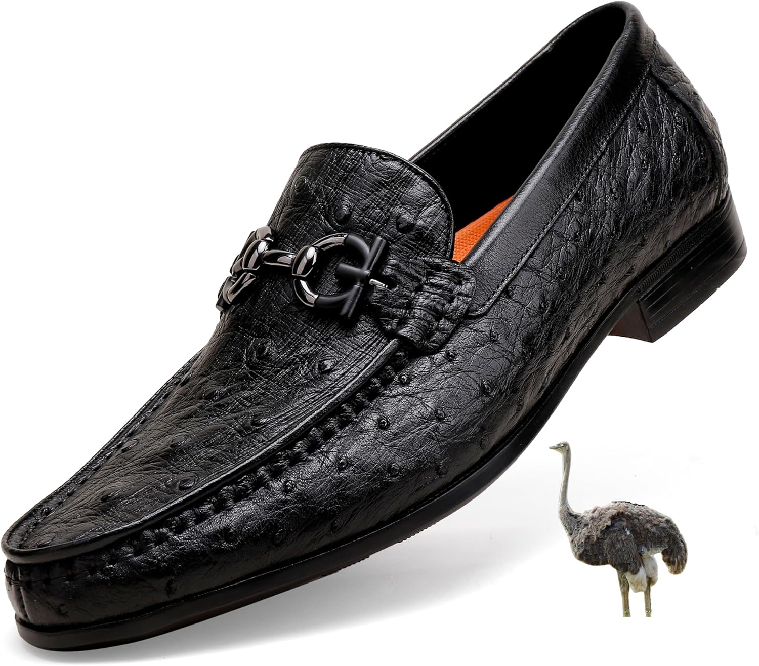 Men's Black Alligator Print Penny Loafer