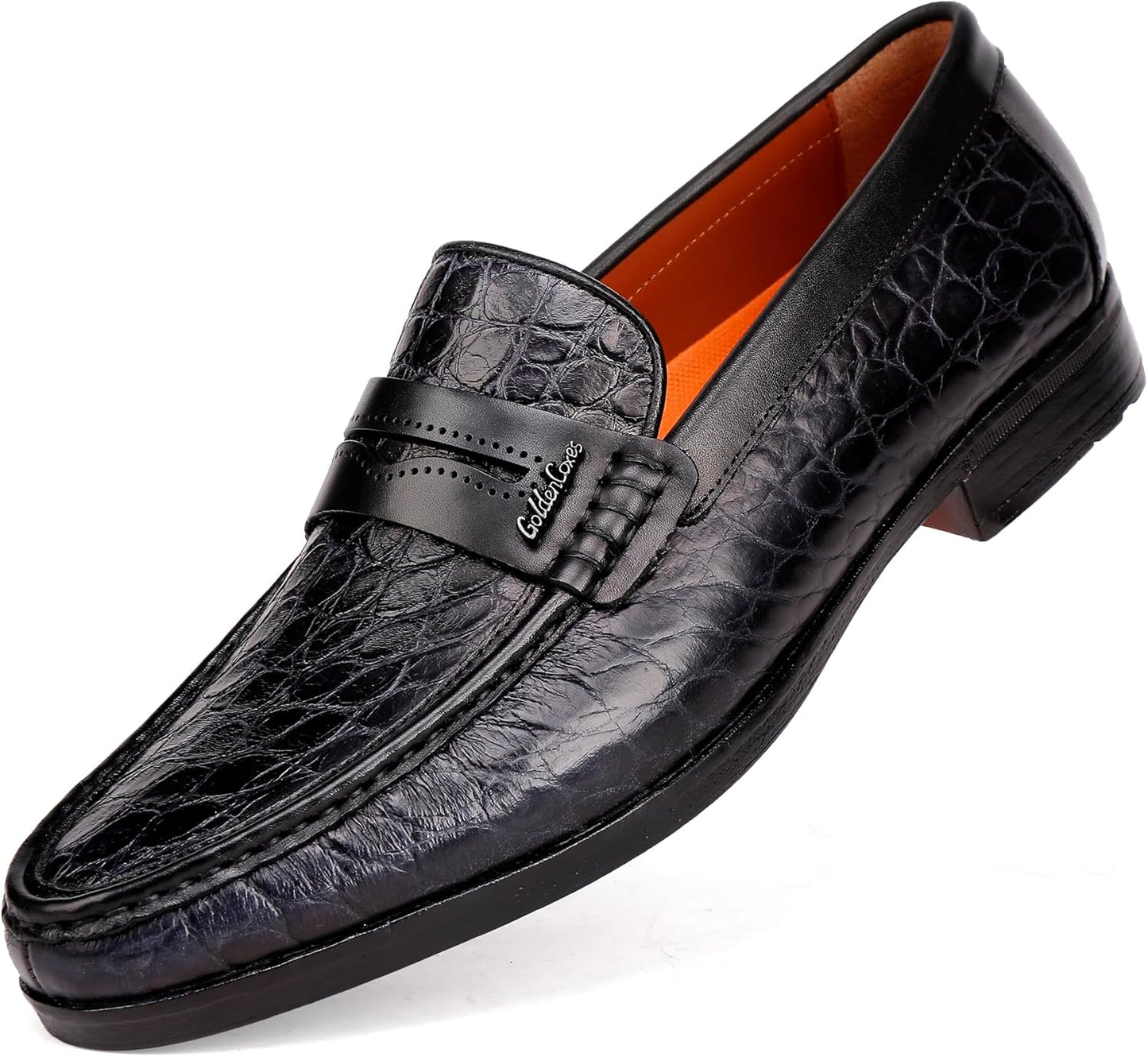 Men's Crocodile Print Slip-On Driving Shoes
