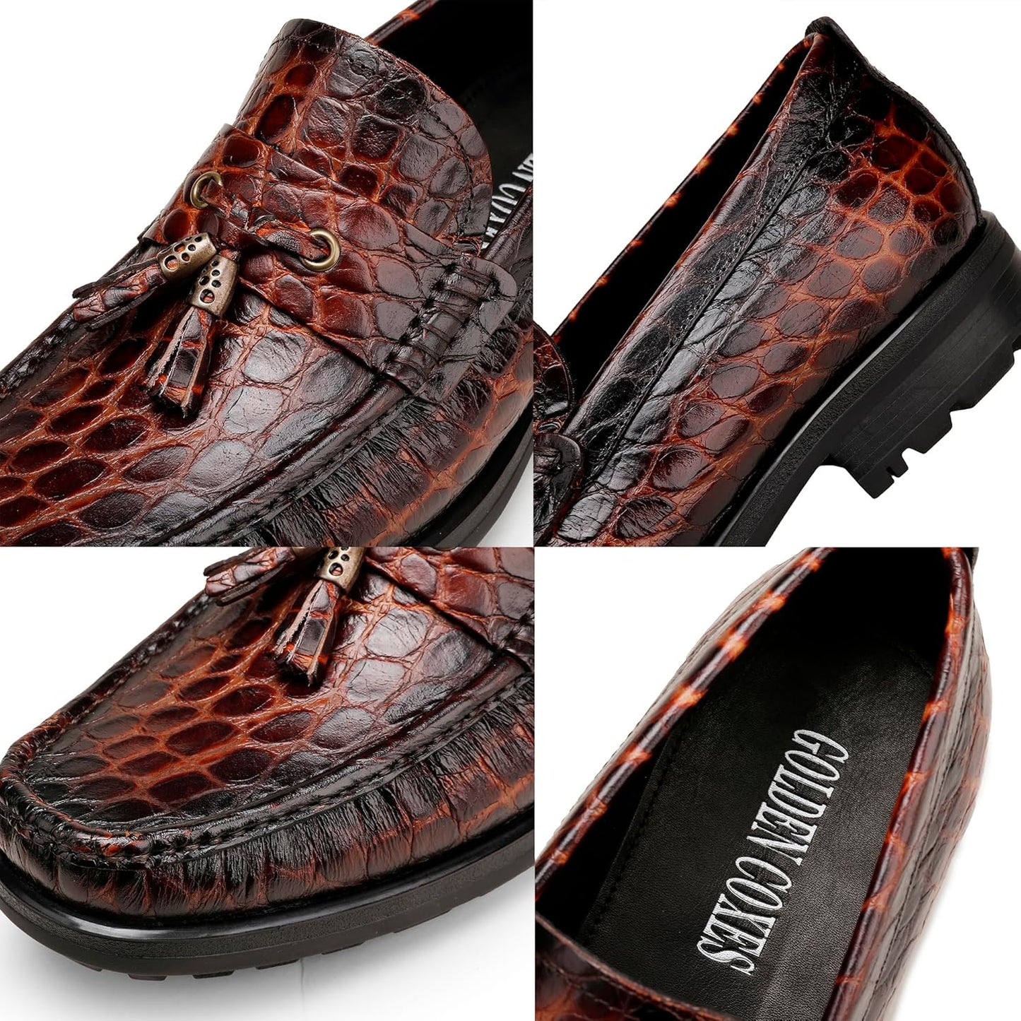Men's Crocodile Tassel Loafer Detail